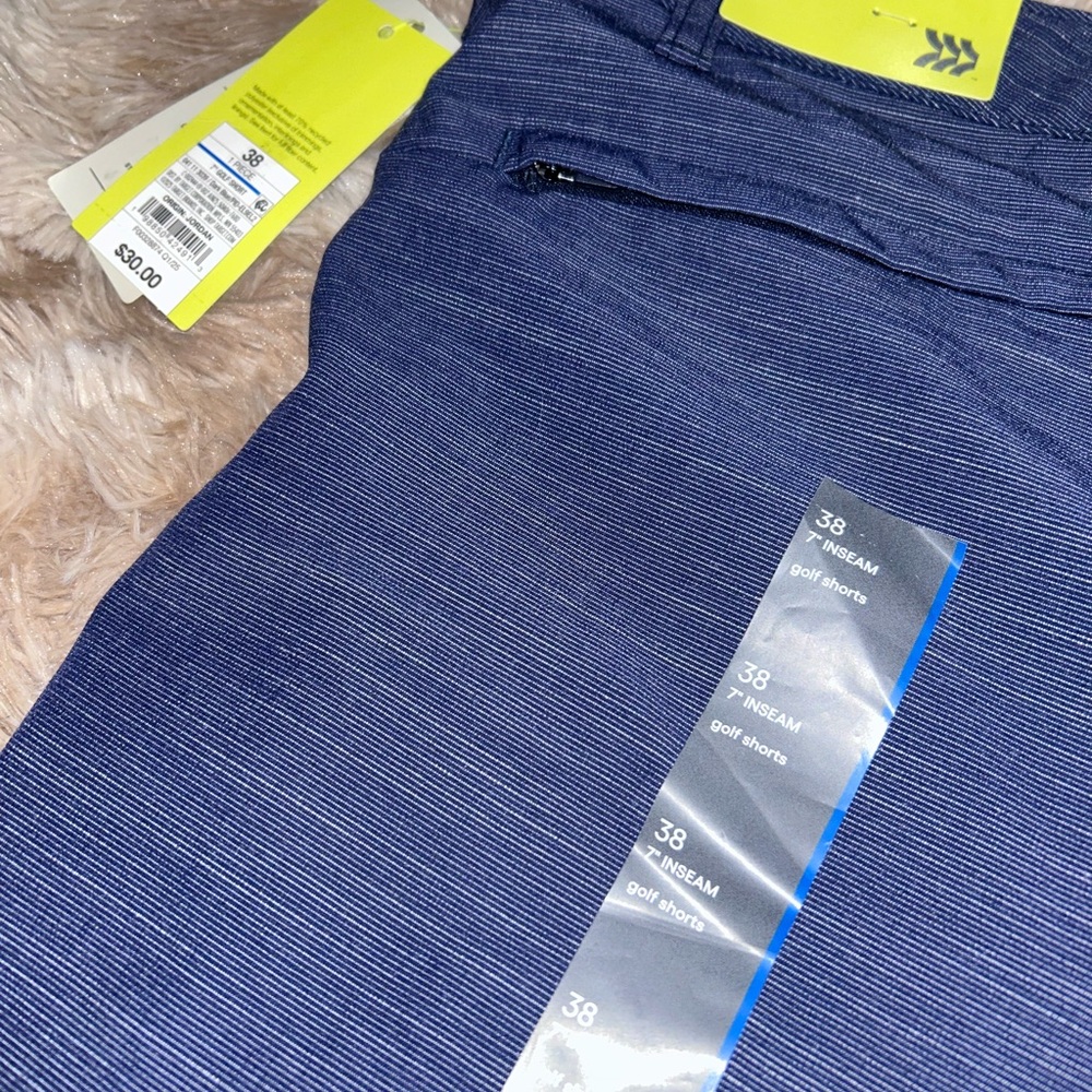 NWT All in Motion, 38 Men’s Golf Shorts 7” Dark Blue, Unlined Secure Zip Pocket - Picture 5 of 6